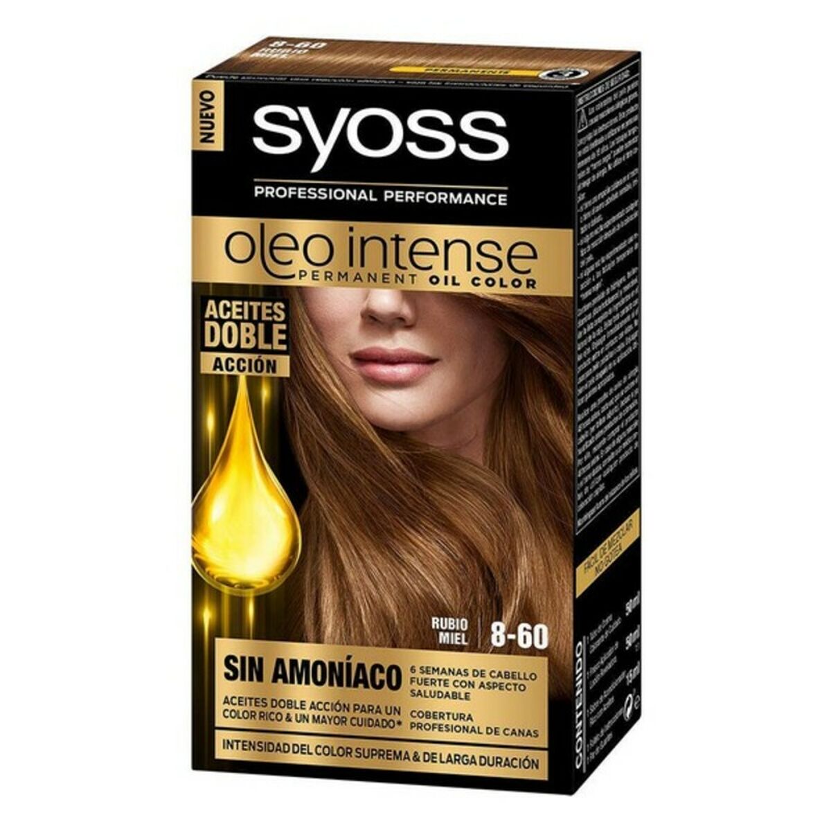 Tinta Permanente Syoss Olio Intense Sem amoníaco Nº 8,60 Loiro Mel | Acexarme. Mais modelos Beleza, Cuidado do cabelo disponíveis.