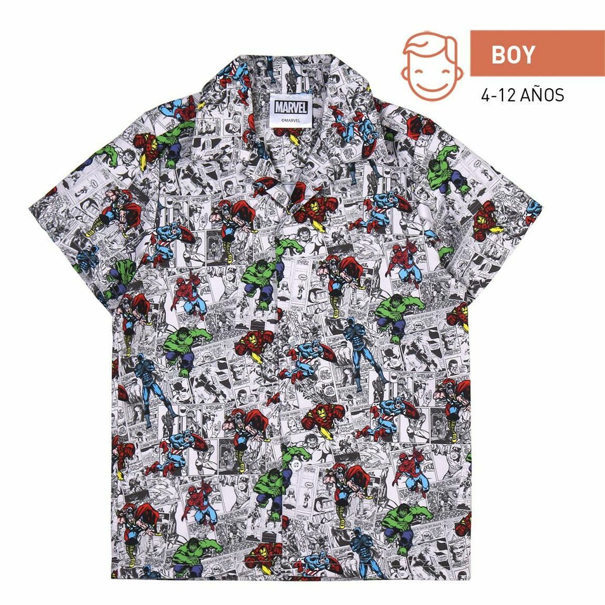 Camisa Marvel Cinzento claro | Acexarme. Mais modelos Roupa, Menino disponíveis.