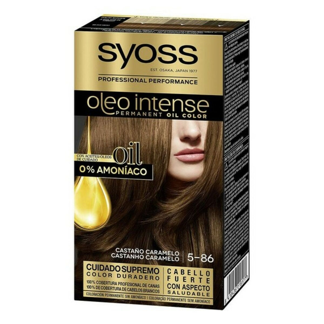 Tinta Permanente   Syoss Olio Intense Sem amoníaco Nº 5,86 Castanho Caramelo | Acexarme. Mais modelos Beleza, Cuidado do cabelo disponíveis.