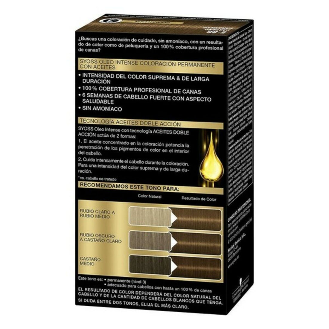 Tinta Permanente   Syoss Olio Intense Sem amoníaco Nº 5,86 Castanho Caramelo | Acexarme. Mais modelos Beleza, Cuidado do cabelo disponíveis.