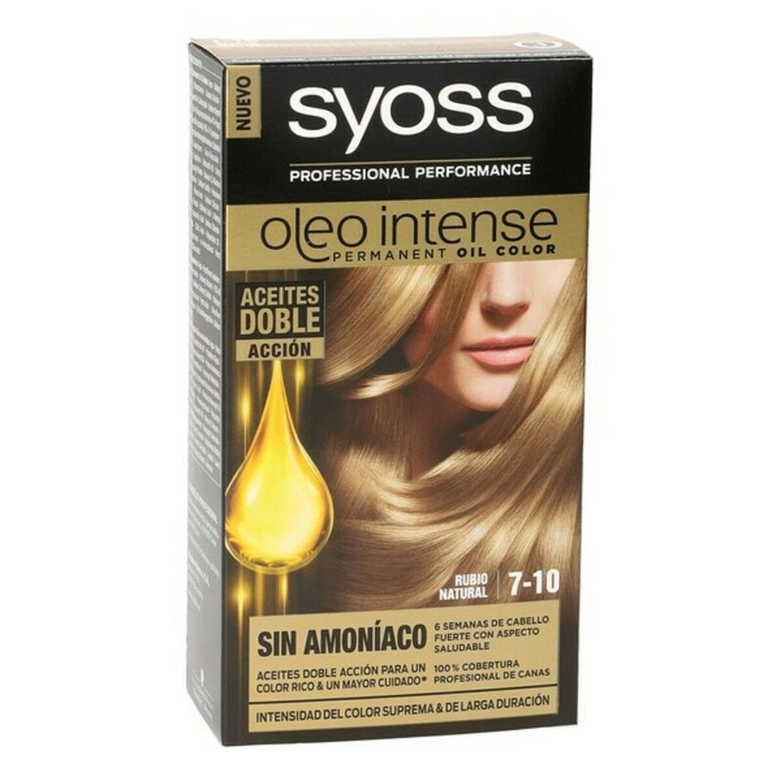 Tinta Permanente   Syoss Olio Intense Sem amoníaco Nº 7,10 Louro Natural | Acexarme. Mais modelos Beleza, Cuidado do cabelo disponíveis.