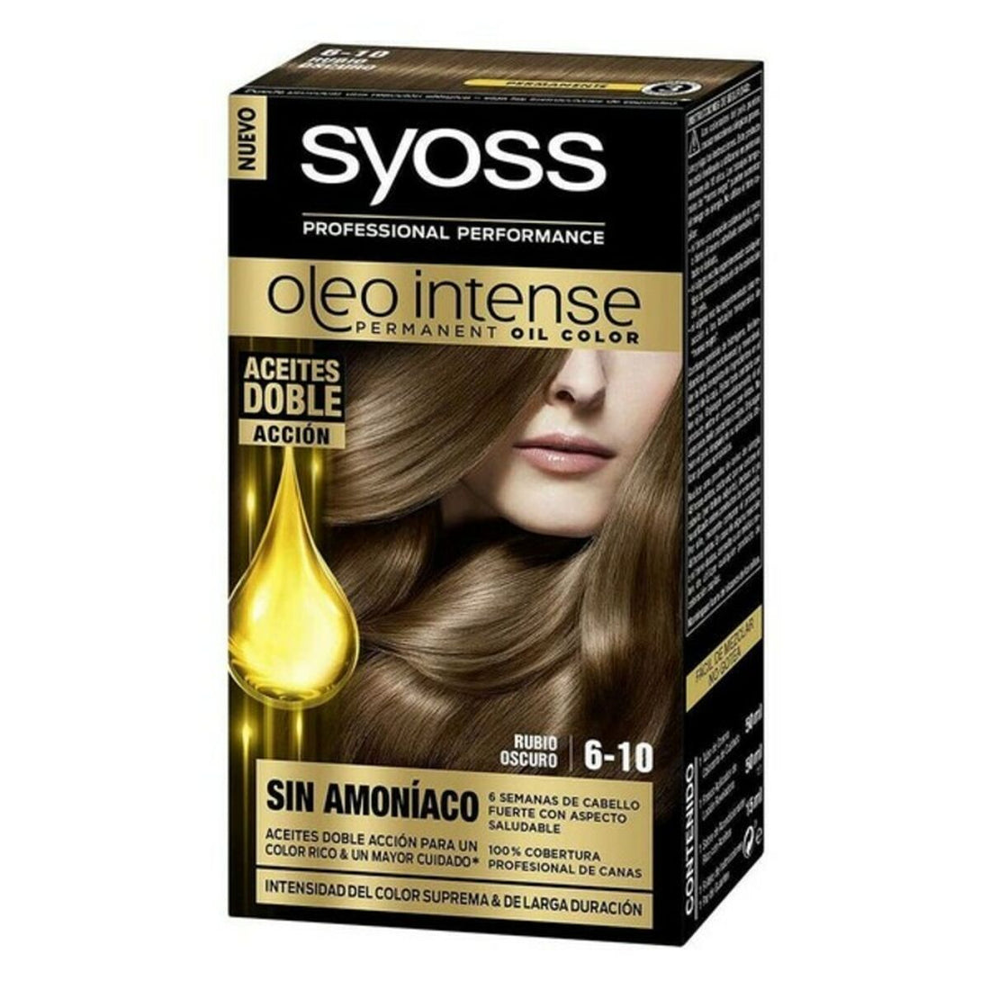 Tinta Permanente   Syoss Olio Intense Sem amoníaco Nº 6,10 Loiro Escuro | Acexarme. Mais modelos Beleza, Cuidado do cabelo disponíveis.