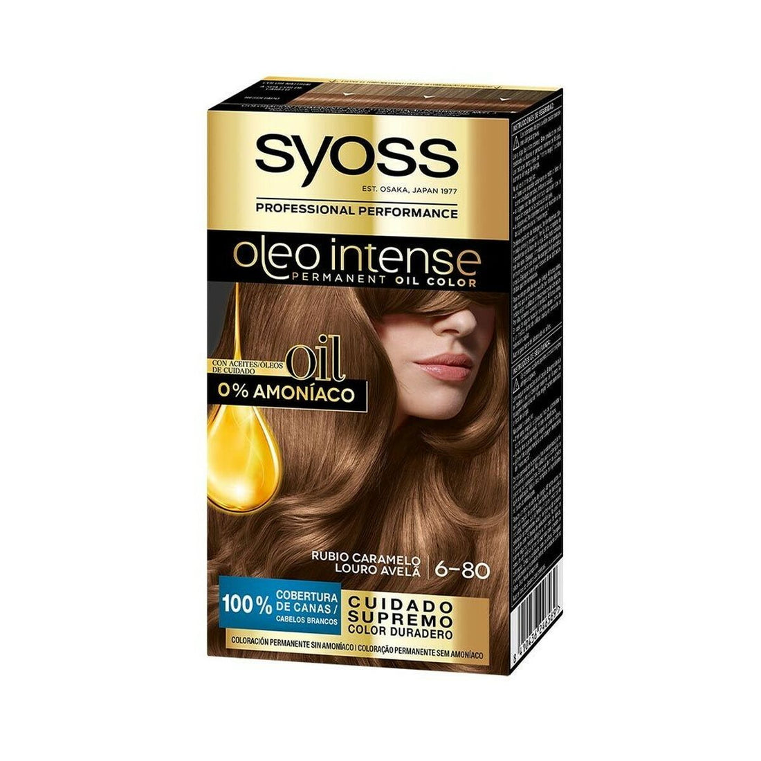 Tinta Permanente   Syoss Olio Intense Sem amoníaco Nº 6,80 Louro Caramelo | Acexarme. Mais modelos Beleza, Cuidado do cabelo disponíveis.