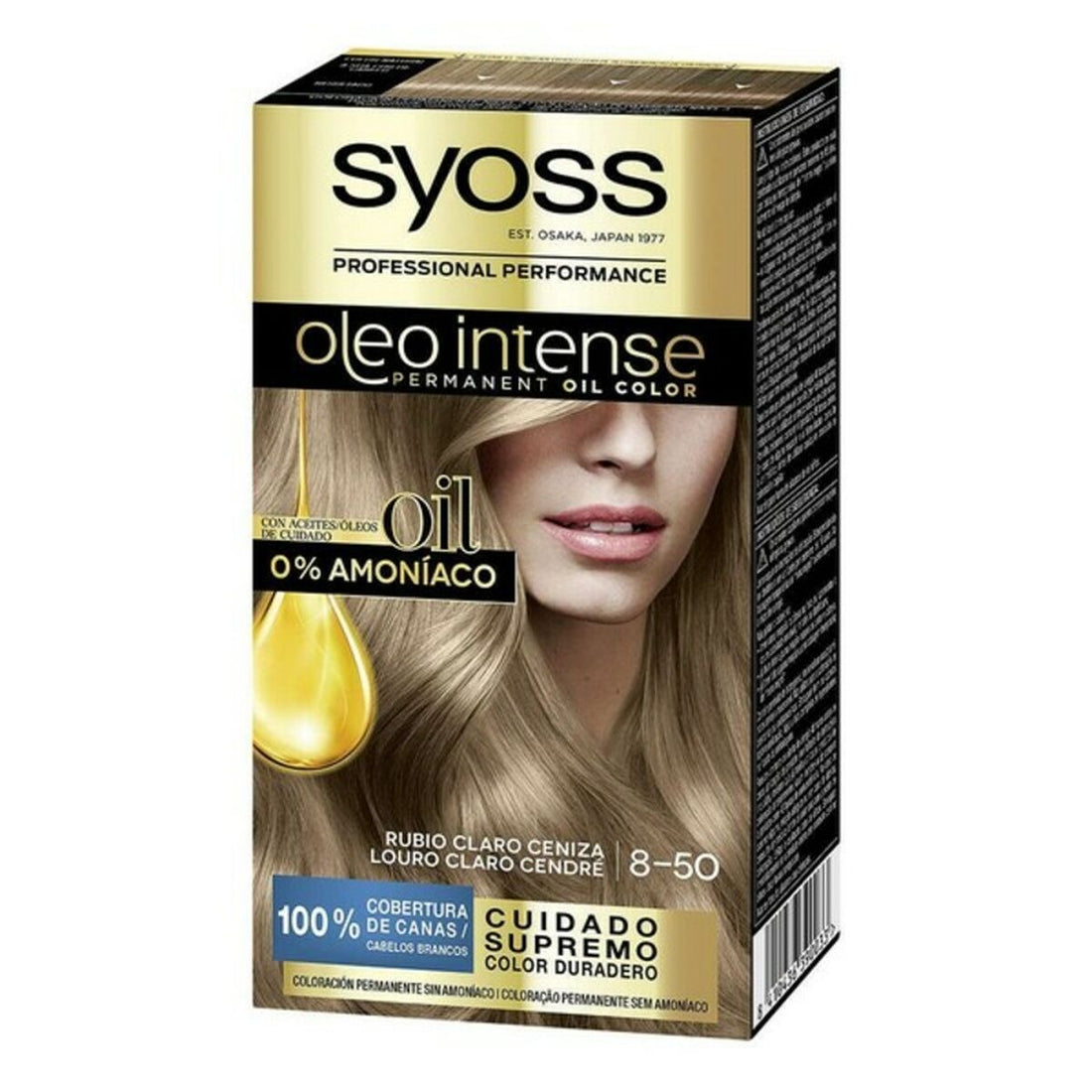 Tinta Permanente   Syoss Olio Intense Sem amoníaco Nº 8,50 Louro Claro Cinza | Acexarme. Mais modelos Beleza, Cuidado do cabelo disponíveis.