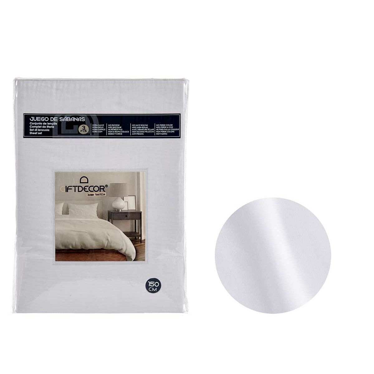 Conjunto de Lençóis Branco 3 Peças | Acexarme. Mais modelos Casa e cozinha, Têxteis para o lar disponíveis.