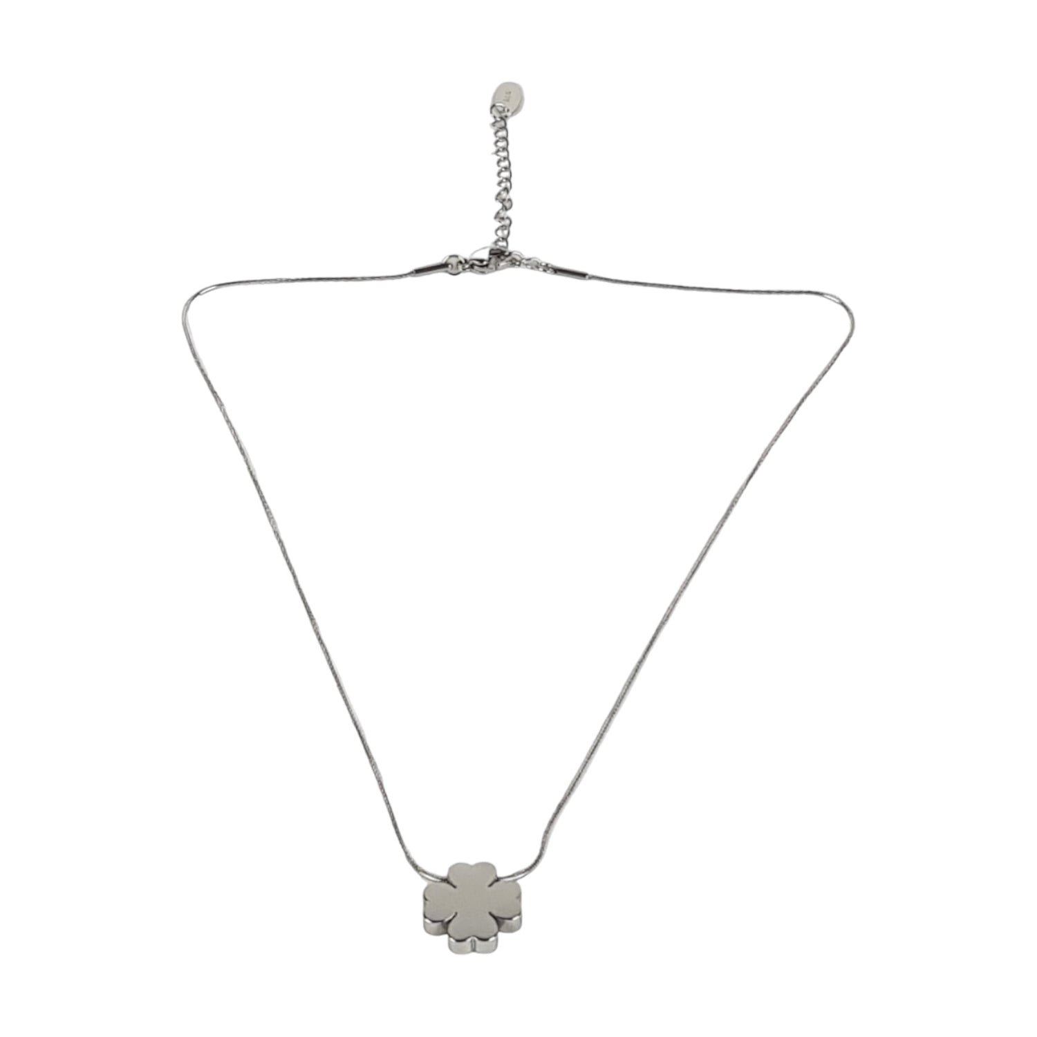 Clover Steel Silver Necklace
