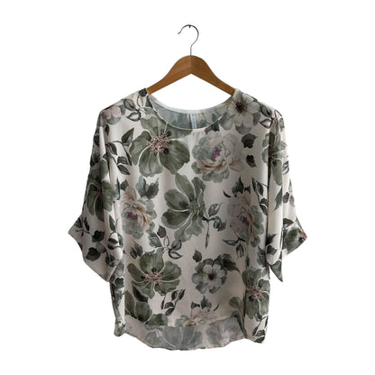 Blusa Floral Verde | Acexarme. Mais modelos Blusas Mulher disponíveis.